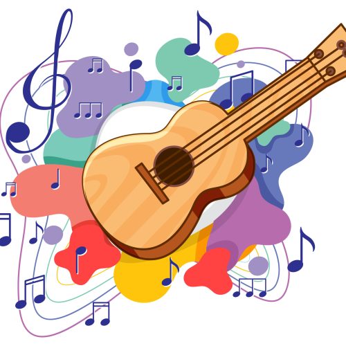 A guitar on white background illustration